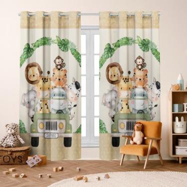 Imagem de Cortina Safari Baby Blackout 2,80X 2,20 p/ Quarto Infantil Criança Beb