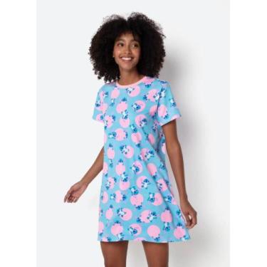 Imagem de Camisola Manga Curta Algodão Feminina Stitch - Puket, PP