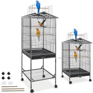 Imagem de Tundala Gaiola para Calopsita 46 * 55 * 95CM, Duas Opções de Montagem, com Pés Baixos Ou Altos, Aço Carbono, Esmalte Cozido, Viveiro para Calopsita, Gaiola Calopsita