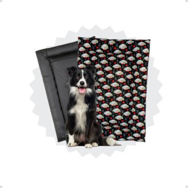 Imagem de Cama Para Cachorro Colchonete Porte Médio De Luxo Fundo Impermeável (doguinho preto)