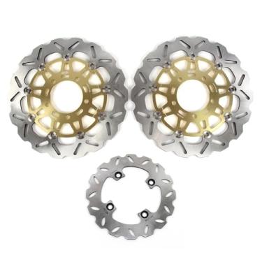 Imagem de Discos de freio dianteiros e traseiros flutuantes para Kawasaki Ninja ZX10R ZX-10R 2004-2007, acessórios de substituição de motocicleta dourados