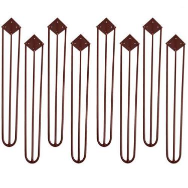Imagem de Kit 08 Pés de Ferro Aço Hairpin Legs 60 cm Bronze A01 Sofá Móveis Mesa