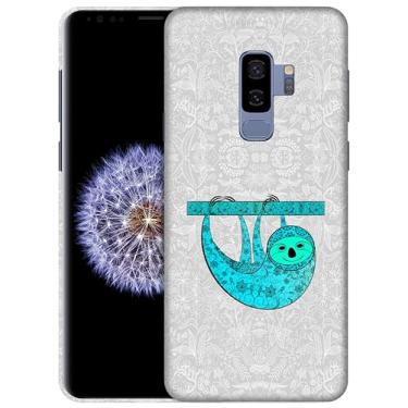 Imagem de GlamCase Capa para Samsung Galaxy S9 Plus, Samsung Galaxy S9 Plus - Design de preguiça azul-petróleo impresso fino e elegante bonito plástico rígido encaixável capa protetora para telefone