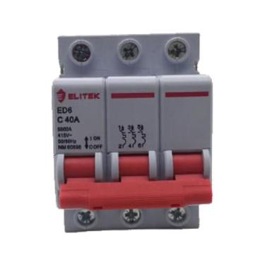 Imagem de Disjuntor Tripolar 40A 3P curva C 5kA Elitek
