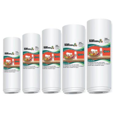 Imagem de Kit 5 Rolos 12/15/20/25/28X500 Sacos Ranhura Seladoras Vácuo