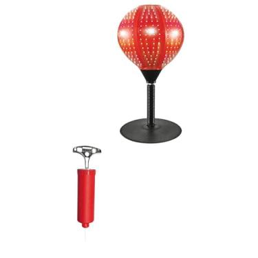 Imagem de oshhni Bolsa de perfuração inflável para crianças adultos com luz com bomba de ar fitness muay thai esportes saco de boxe de bola, Área de Trabalho