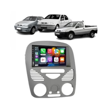 Imagem de Kit Multimídia Palio Strada Siena Fire s/ Ar 02 / 14 7 Pol CarPlay AndroidAuto - FirstO...