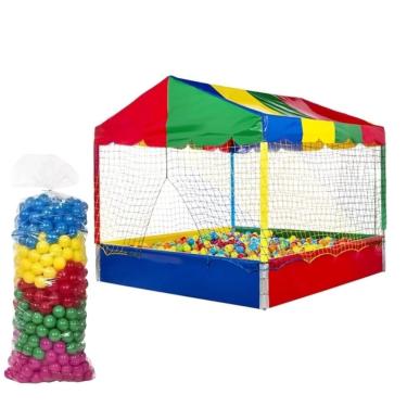 Imagem de Playground Piscina de Bolinhas Pequena Infantil 1x1-Piscina-Casinha-Cabaninha Meninos e Meninas + 100 Bolinhas Brinde Imperdível Bolinhas 76mm Não Ama