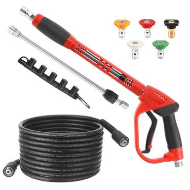 Imagem de Tool Daily Kit de mangueira e pistola de lavadora de pressão, mangueira de lavadora elétrica de 6,5 m e extensão de varinha de substituição, 5 pontas de bocal, encaixe M22-14, 3600 PSI