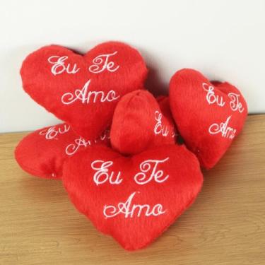 Imagem de Coração de Pelúcia 01 Peça 13 CM, Frase Eu Te Amo, Almofadinha super m