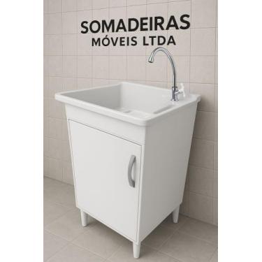 Imagem de Gabinete Mdf 46cm + Tanque 26l Plástico + Válvula + Torneira + sifão -