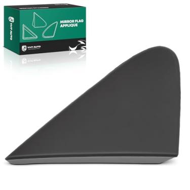 Imagem de YHTAUTO Painel de aplique da bandeira do espelho lateral do passageiro compatível com Toyota Corolla LE 2009-2013 L4 1,8L, acabamento triangular do espelho retrovisor lateral liso preto