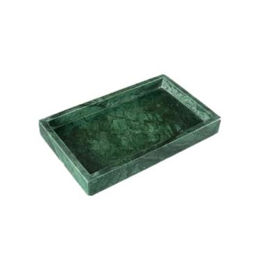 Imagem de Bandeja de serviço Bandeja de lavagem para banheiro de hotel, chá da tarde, bolo, cosméticos para casa, bandeja quadrada de mármore verde Bandeja decorativa