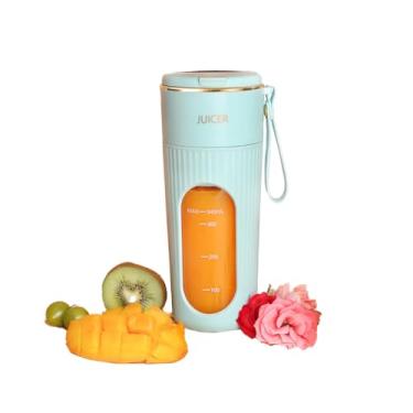 Imagem de Personal Blender for Smoothies and Shakes,12 oz de misturador de gelo sem fio com 14 lâminas,Portable Juicer Cup com Digital Display,USB Rechargeable Travel Mixer para Cozinha (Green)