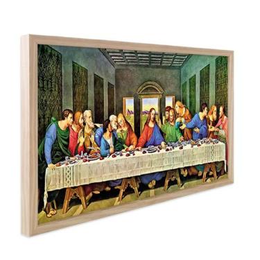 Imagem de Quadro Decorativo Religiosos Santa Ceia Jesus Fé Sagrada Família com M