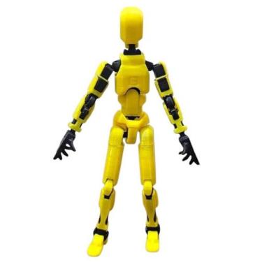 Imagem de Boneco DESMONTADO Dummy 14 cm Brinquedo Articulado 3D Amarelo - 11