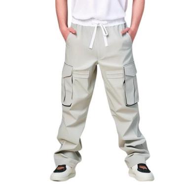 Imagem de Calças Cargo Jogger Skatista Feminina E Masculina C/ Elástico De Alta 