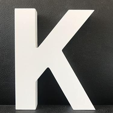 Imagem de Up in Lights Letras de madeira brancas do alfabeto LED decorativo, 26 letras e símbolos - Ideal para aniversários, casamentos, festas, bares, quartos e decoração interna (K)