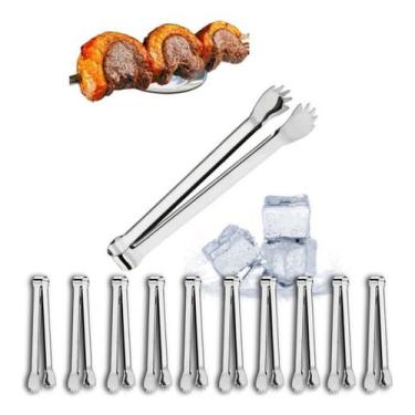 Imagem de Kit 10  Pegadores Inox Multiuso Carnes Frios Gelo Rodizio