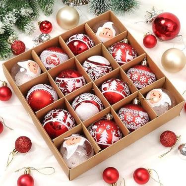 Imagem de Decorazioni dell'albero di Natale, 16 PZ Set di ornamenti Della sfera di Natale, Degli ornamenti di Natale Balls Shatterproof Hanging Ornaments Kit (B)