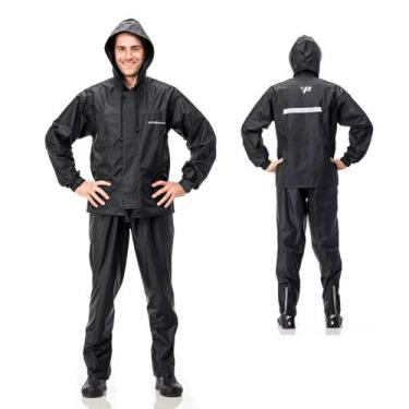 Imagem de Kit Capa Chuva Motoqueiro Conjunto Nylon Capuz Impermeável G1 ao G5 - 