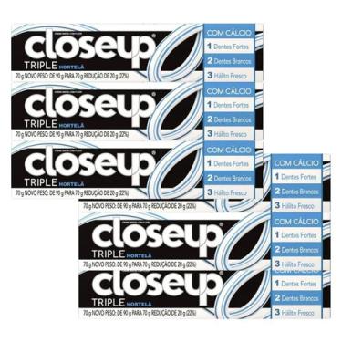 Imagem de Kit 6 und Creme Dental Close Up Triple Hortelã 70g