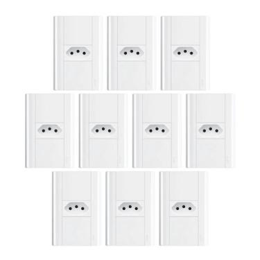 Imagem de Tomada 2p+t 20a/250v Com Placa 4x2 Fame Modulare - Kit 10 Un, Branco