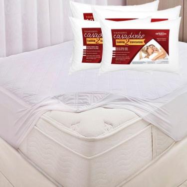 Imagem de Kit 4 Travesseiros Ortobom Casadinho Fibra Siliconizada e Espuma Silic