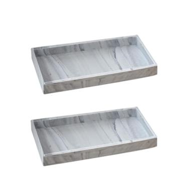 Imagem de 2 bandejas dispensadoras de sabão de silicone de 20 cm C x 10 cm L, bandeja de pia de banheiro para cômoda, vaso sanitário, bandeja para esfregar, frascos de loção, perfume, joias, vela, anel de