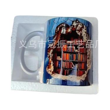 Imagem de Caneca 3D com Design de Livro - Xícara de Café Criativa Abyss - Decora