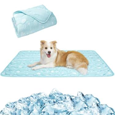 Imagem de NACOCO Cobertor refrescante de verão para animais de estimação - 58,9 cm x 89 cm Tapete de dupla face para cachorro filhote de cachorro auto gato capa de cama para sofá de casa ao ar livre para dormir