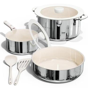 Imagem de Conjunto de utensílios de cozinha CAROTE 14 peças de cerâmica antiader