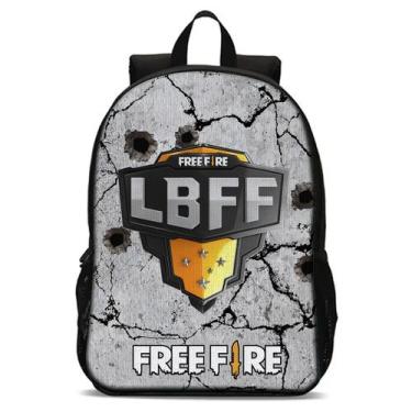 Imagem de Mochila Escolar Avulsa Juvenil Game Fire Estampa Gamer Para Menino E M