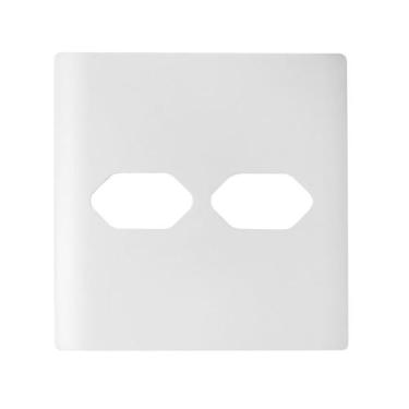 Imagem de Placa 4x4 para 2 Tomadas Universais 2P+T + Suporte Branco da Linha Nov