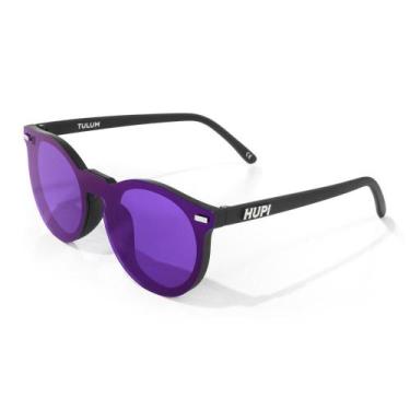 Imagem de Óculos de Sol HUPI Tulum Preto - Lente Roxo Espelhado, Preto
