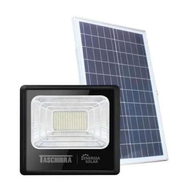 Imagem de Refletor Led Com Placa Solar Tr Sun 100W Luz Fria Taschibra