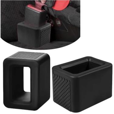 Imagem de Ygapuzi Suporte de fivela de cinto de segurança de 2 peças, reforço de fivela de cinto de segurança traseiro automático de silicone, capa de segurança de fivela de cinto de segurança de fácil acesso