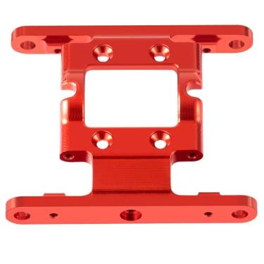 Imagem de QUE-T Estrutura de montagem de transmissão de liga de alumínio, placa de base de chassi de rastreador RC, compatível com 1:18 FMS LC80 FCX18 FCX24 (vermelho)