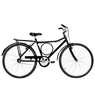 Imagem de Bicicleta Masculina Aro 26 Barra Circular Alumínio Natural Cor Preta