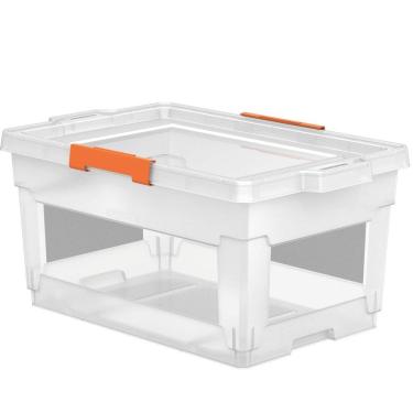 Imagem de Caixa Organizadora Tramontina T-force Em Polipropileno Transparente 60 L Tramontina