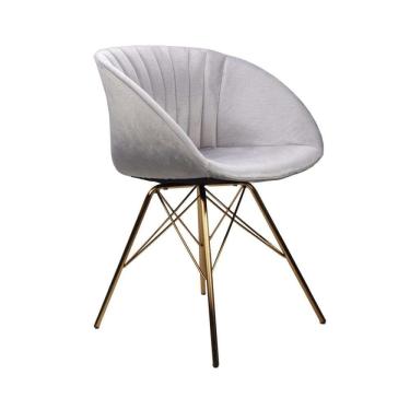 Imagem de Cadeira Eleonora Base Dourada Rivatti Móveis Cinza