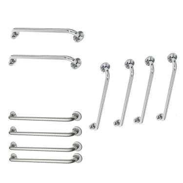 Imagem de Alça De Apoio Inox Barra Kit 10 Unidades 40cm 70cm 80cm Acessibilidade Idoso