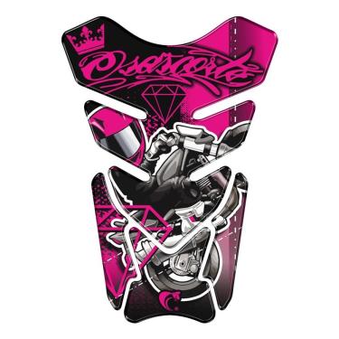 Imagem de Adesivo Resinado Protetor De Tanque Moto Honda Universal Rosa Cor Rosa