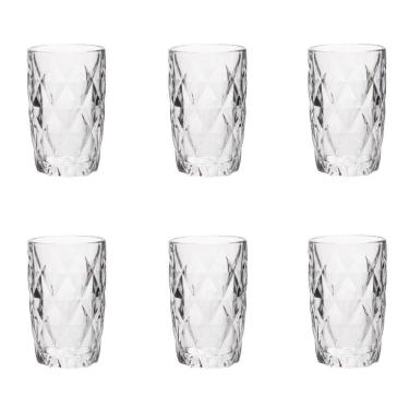 Imagem de Conjunto De Copos De Vidro Para água 6 Peças 350 Ml Diamonds Lyor