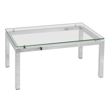 Imagem de Mesa de Centro Retangular Cromada Aço Transparente - Criativa