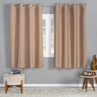 Imagem de Cortina Rústica 2,80M X 1,60M Para Sala E Quarto Cáqui - Enxoval Vip