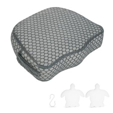 Imagem de Samplife Assento Elevatório Para Banheira De Hidromassagem, Almofada Spa Com Peso Adultos, Acessórios Malha Ar 3D Fundo Antiderrapante Micropontos, Travesseiro Secagem Rápida Ambientes Internos Ou E