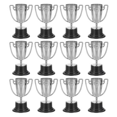 Imagem de PATIKIL Mini troféus de 8,5 cm, 12 peças de copos de troféu de prata de plástico, pequenos troféus de prata, prêmio para competições de torneios esportivos, lembrancinhas de festa, adereços vencedores