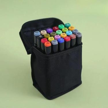 Imagem de Marcadores Profissionais 12-120 Cores - Cores Vibrantes à Base de Água para Ilustração, Lettering e Bullet Journal(24 CORES)