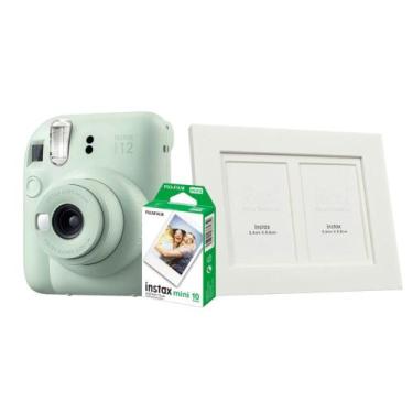 Imagem de Kit Instax Mini 12 Verde Menta + 10 FT + 5 Porta Retrato Branco